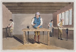 Sheffield Cutler, a "Yorkshire-i jelmez"-ből, amelyet Robert Havell (1769-1832) vésett, 1814